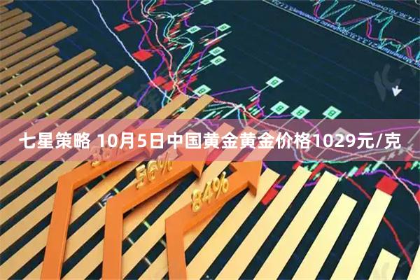 七星策略 10月5日中国黄金黄金价格1029元/克